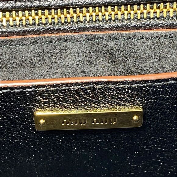 Miu Miu Madras Crystal Embellished Leather Shoulder Bag - Picture 13 of 13